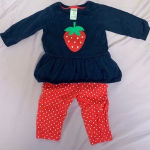 Strawberry Carter’s Set Long Sleeve Top and Pants